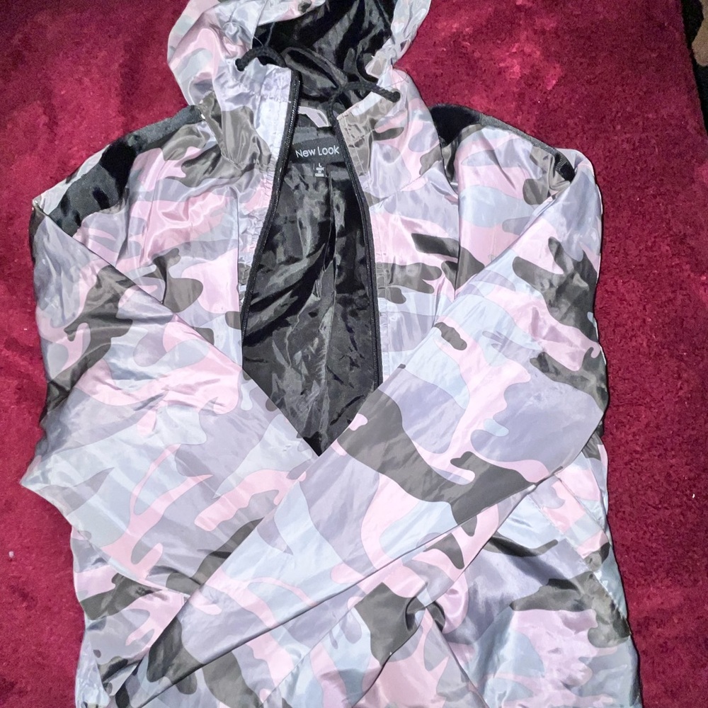 New Look Pink and Gray Camouflage Jacket